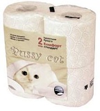 Туалетная бумага "Pussy Cat" белая 2-слойная (4шт/16уп), упак