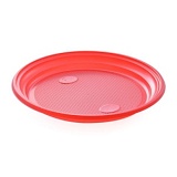 Тарелка десертная ПС красная d=205мм (100шт/20уп) Интропластик, шт