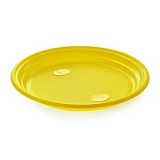 Тарелка десертная ПС желтая d=205мм (100шт/20уп) Интропластик, шт